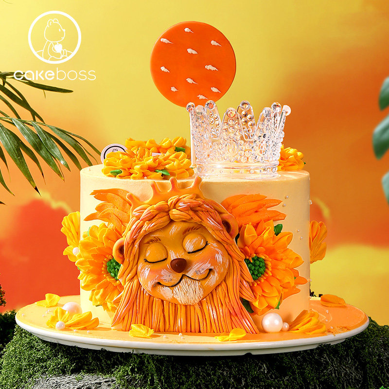 CAKEBOSS狮子座限定金狮暖阳星座奶油生日蛋糕同城配送北京上海