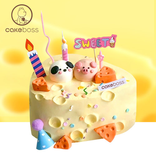CAKEBOSS奶酪派对网红创意立体小动物卡通生日蛋糕北京同城配送