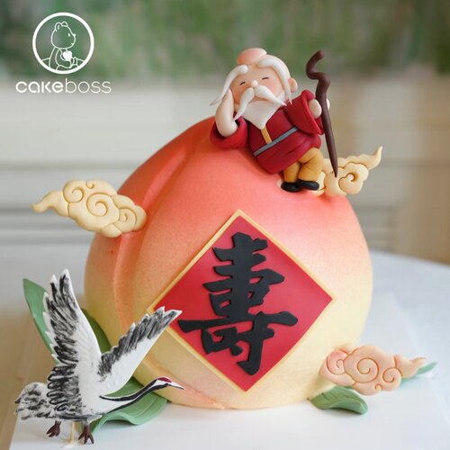 cakeboss大寿桃祝寿贺寿生日蛋糕