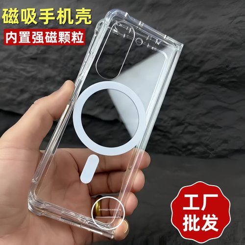 适用三星折叠手机磁吸透明手机壳