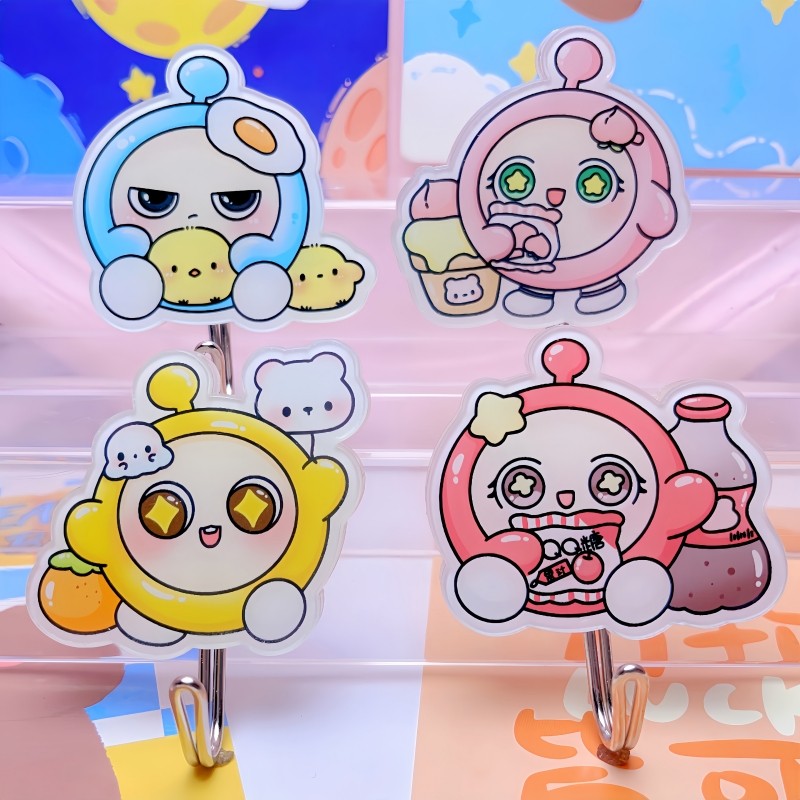 手绘可爱蛋仔挂钩鸡蛋可乐橘子蛋仔免打孔无痕宿舍儿童收纳粘钩,收纳整理,挂钩/粘钩,淘宝优惠券,粉丝福利购,淘宝优惠卷