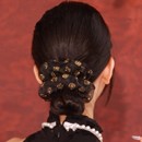 秋意大肠发圈女2025新款 优雅黑色头绳蓬松扎发橡皮筋头花头饰发饰