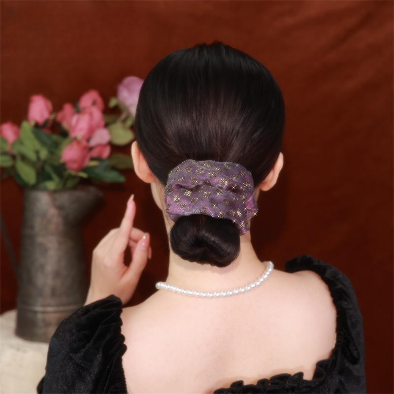 经典格子大肠发圈女2025新款