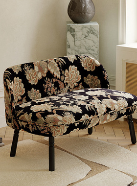 作壳ZOK|丹麦设计|法式复古沙发客厅花布无扶手中古风布艺沙发椅