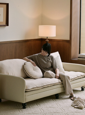 作壳ZOK|丹麦设计|北欧极简羽绒沙发拼色客厅轻复古直排布艺沙发