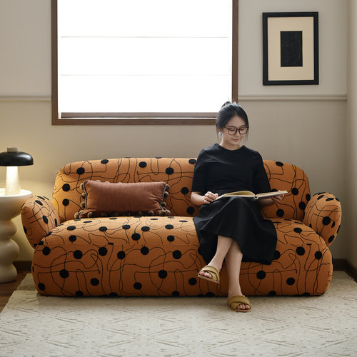 作壳ZOK波普沙发侘寂风布艺沙发