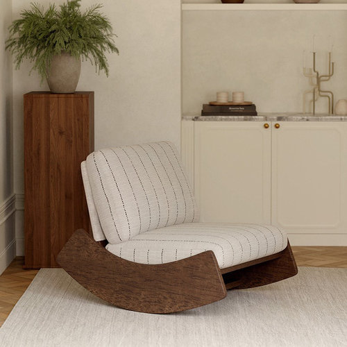 ZOK作壳|丹麦设计|侘寂风摇摇椅新中式阳台躺椅北欧懒人休闲椅子