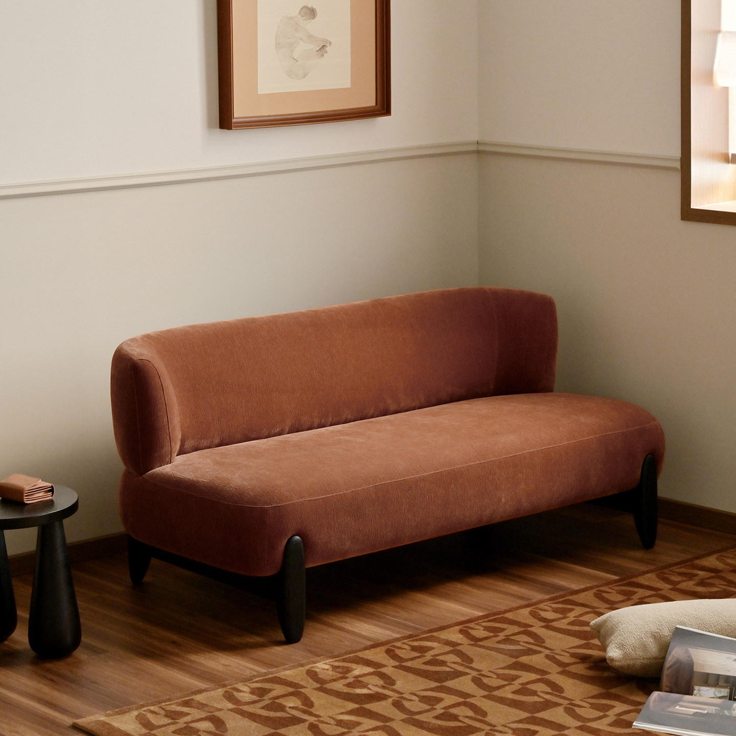 作壳ZOK 暖阳双人沙发  现代简约布艺法式复古客厅家用小户型直排