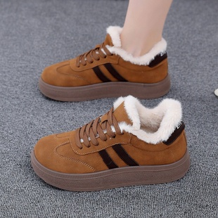 女加绒加厚雪地靴绵羊毛保暖时尚 老北京布鞋 百搭棉靴 新款 2025冬季