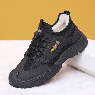 防滑一脚蹬爸爸鞋 2025冬季 加绒加厚绵羊毛运动棉鞋 老北京棉鞋 新款