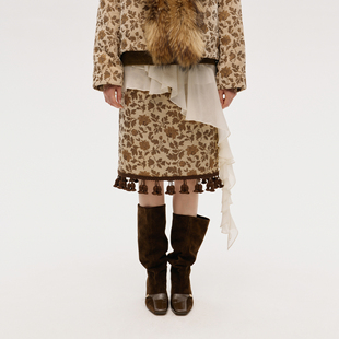 2025秋冬新款 hug DUST 提花流苏半裙 ICE