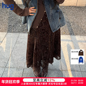 ICE DUST hug 2026早春新款 不规则植绒提花半裙icedust