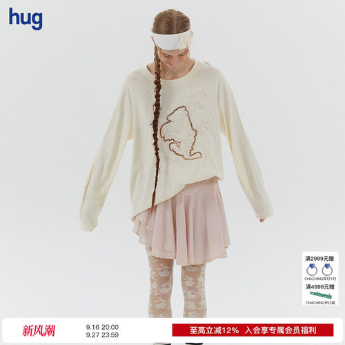 【ASSIGNMENTS】hug 2025新款小天使刺绣T恤宽松长袖上衣