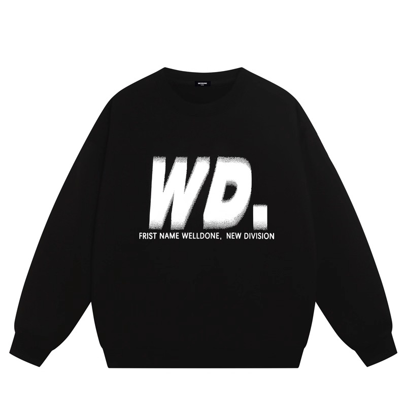 WE11DONE CDG*25AW小众潮牌字母印花简约设计感情侣百搭加绒卫衣