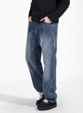 Florki Blur*25AW小众潮牌复古水洗做旧灯芯绒休闲裤宽松直筒长裤