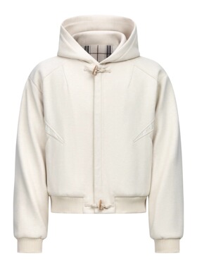 Florki Blur*25AW小众潮牌拼接牛角扣苏格兰格纹连帽情侣卫衣外套