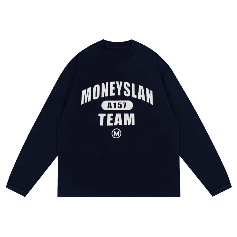 MONEYSLAN A157*25AW小众潮牌设计感百搭休闲情侣款圆领长袖卫衣