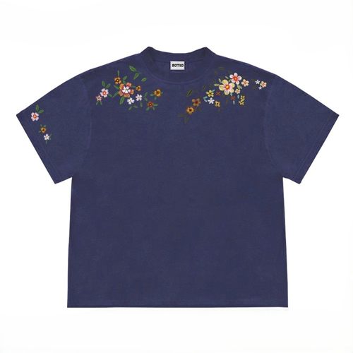 Florki Blur*25SS小众潮牌花卉设计感印花男女款简约百搭短袖T恤