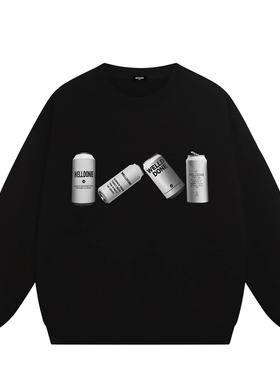 WE11DONE CDG*25AW小众潮牌字母瓶子印花情侣百搭加绒圆领卫衣男