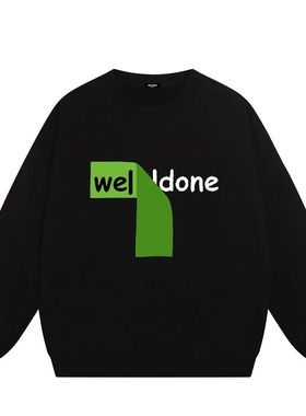WE11DONE CDG*25AW小众潮牌字母印花情侣百搭重磅加绒圆领卫衣男