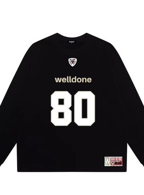 WE11DONE CDG*25AW小众潮牌数字印花情侣款宽松纯棉长袖t恤打底衫