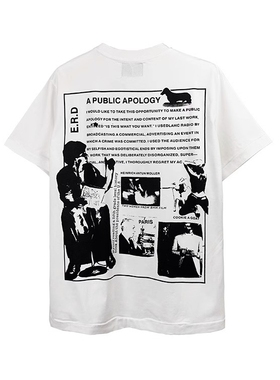 ERD*25SS忧郁的富二代美式潮牌复古做旧情侣款高街宽松短袖T恤男