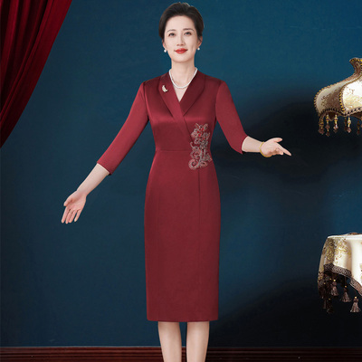 气质大码高端娘家妈妈装婚宴礼服