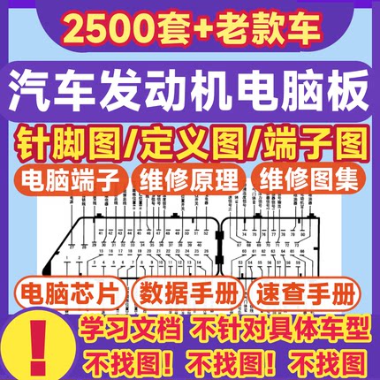 汽车电脑板针脚定义图发动机ecu端子定义全车电路图维修资料手册