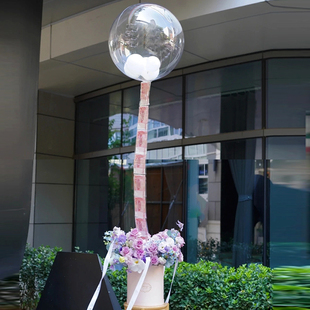 深圳鲜花同城速递抽钱有钱花送爸爸妈妈飘空会飞气球生日花束花店