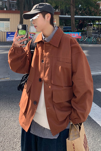 2021外套男春季日系春秋上衣百搭痞帅港风潮牌ins夹克 J8016 P85图片