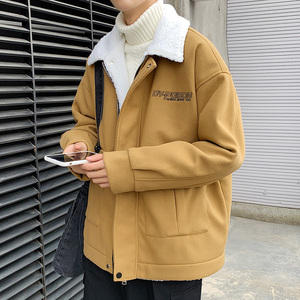 毛呢大衣男冬季外套羊羔毛加厚保暖呢子风衣宽松M1911 P115 控158,男装风衣,电商A157