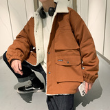 2020棉服男宽松羊羔毛外套港风棉衣冬加厚加绒M1912P120控158，男装棉衣，电商A157