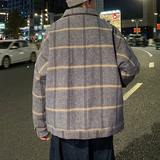 港风毛呢大衣男风衣2025春款学生宽松ins呢子外套j916P90，男装风衣，电商A157