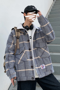 冬毛呢大衣男宽松韩版潮流呢子外套男棉衣 M1916 P110 控138图片