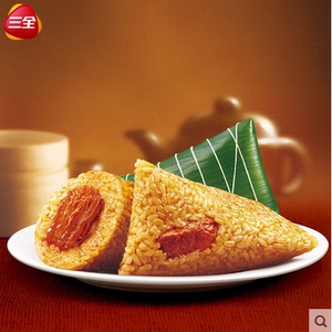 10点： 9.9元包邮 三全 龙舟猪肉粽20只2000g