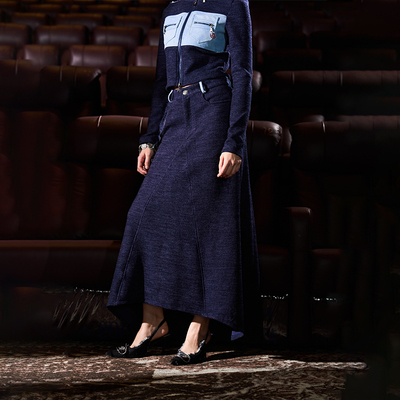 boronatoms针织拼接半裙