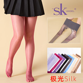 袜马油袜 无缝开裆连裤 6条SK加大北极光油亮丝袜丝滑油袜夏季 薄款