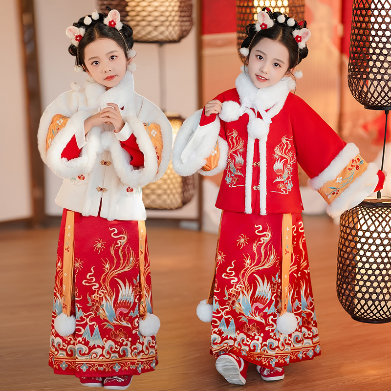 AGLFLIN儿童女宝宝马面裙套装