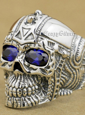 复古骷髅纯银戒指