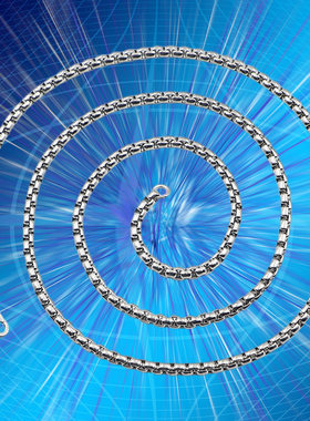 不锈钢项链男盒子链锁骨链送朋友