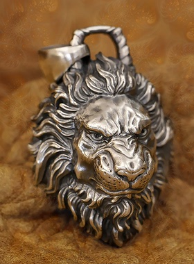 男士925银精致狮子王吊坠