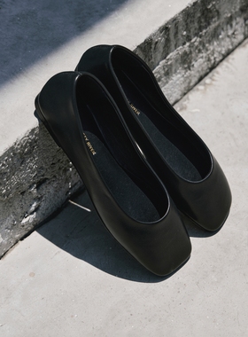 PrettyRiver法式黑色平底鞋女极简复古百搭玛丽珍浅口时尚单鞋女