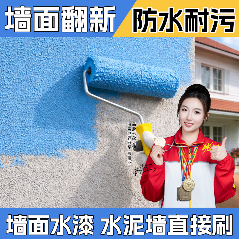 外墙漆涂料室外墙面水泥墙毛坯墙乳胶漆防水防晒抗裂面漆