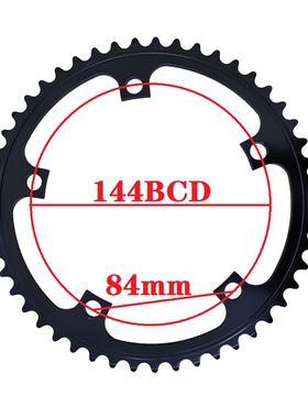 TRUYOU死飞车单速厚齿BCD144 49T盘片黑色银色1/8齿厚