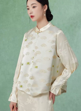 2026年春新品梨花庄专柜正品新中式文艺国风马甲上衣女2F3W210