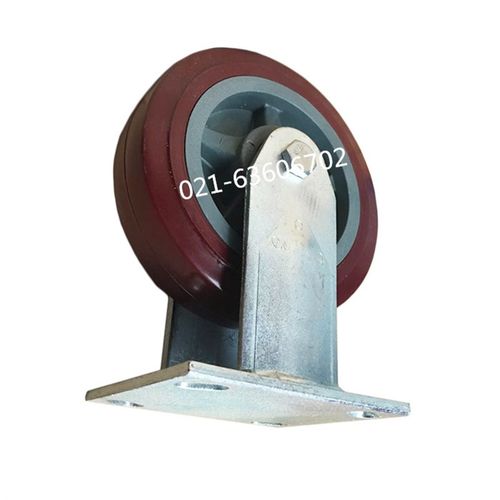 5寸加重型双轴承聚氨脂万向轮刹车轮固定轮工业平板手推车脚现货