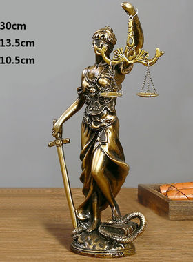 贝稚宝贝司法正义女神忒弥斯阿基米德雕像雕塑律师办公室书房天平