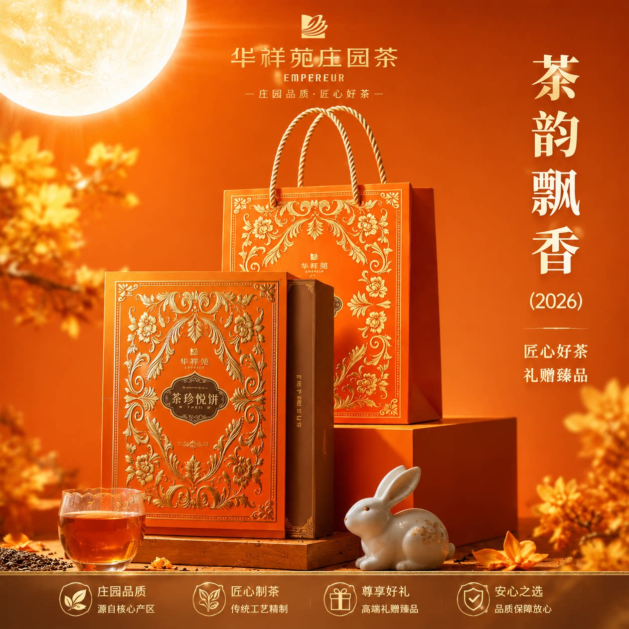 华祥苑月饼茶韵飘香茶味月饼经典月饼