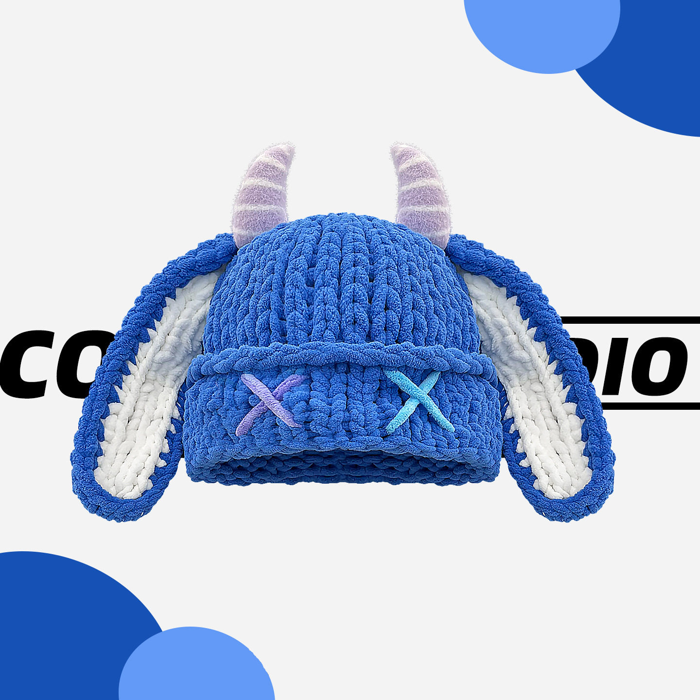 秋冬毛线帽子男女可爱甜酷风小恶魔耳朵搞怪牛角加厚保暖针织帽潮