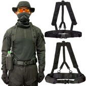 战术腰封腰带 多功能战术背带肩带胸挂Y型户外双肩背带 molle腰封
